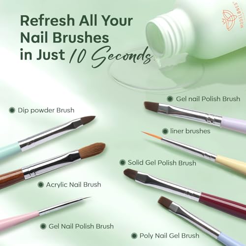 Image of Modelones Nail Art Brush Cleaner & Restorer 80ml /2.71 Fl.Oz for Gel Polish /Nail Extension Gel /Nail Art Liner /Dip Powder /Acrylic Builder Manicure Brush DIY Salon at Home