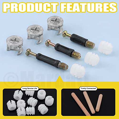 Mardatt 270Pcs 3 in 1 Furniture Connecting Kit with 3 Sizes Wood Dowel Pins - Image 3