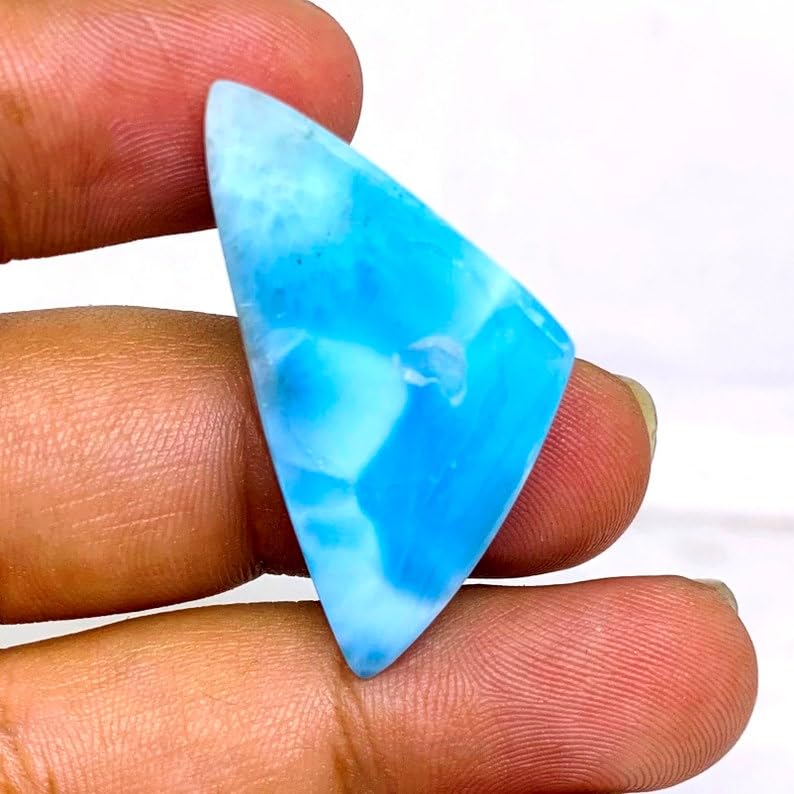 Pierre Larimar de qualité supérieure en cabochon triangle 35 mm pour bague