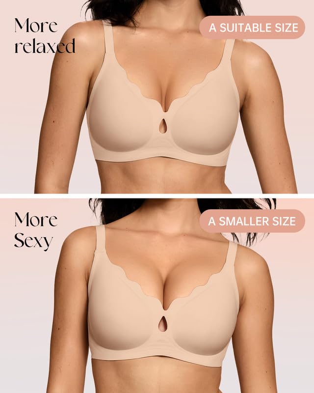 Image of ProKloud Bras for Women No Underwire Wireless Jelly Bras Full Coverage Seamless Push Up Bralettes Support Tshirt Bra