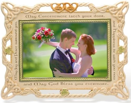Grasslands Road Celebrating Heritage Celtic Wedding Ceramic Frame, 7 by 9-Inch, Holds 4 by 6-Inch Photo