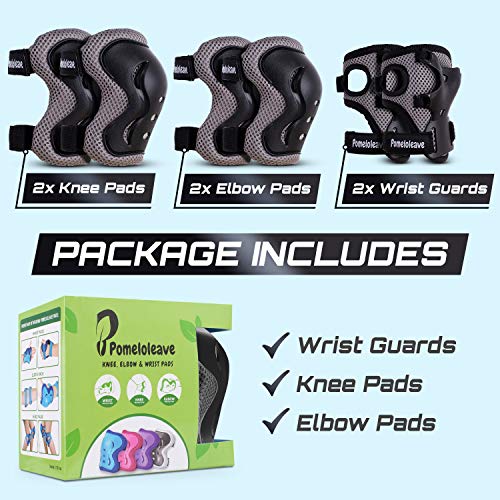 image for Knee Pads for Kids – POMELOLEAVE Knee and Elbow Pads for Kids and Te