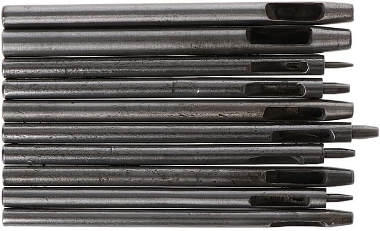 10Pcs Leather Hole Punch Cutter 0.5mm-5mm Working Tools for Leather Watch Bands Belts Canvas Paper Plastics Round E56C