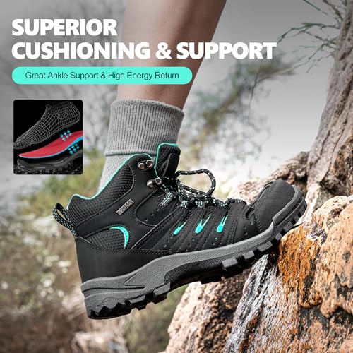 R CORD Hiking Boots Women Waterproof Womens Hiking Boots Comfortable Non-Slip Womens Hiking Shoes Walking Trekking Camping Tennis Sport Sneakers3