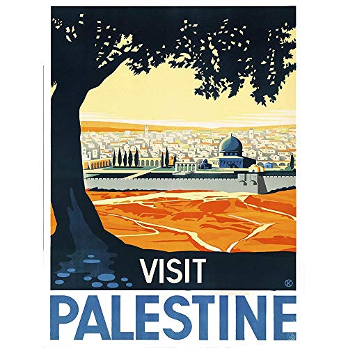 Wee Blue Coo Travel Palestine Mosque City Holy Land Tree Wall Art Print Mur Décor 30 x 41 cm