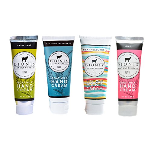 Dionis Goat Milk Hand Cream 4 Piece Travel Gift Set - Popular Scents