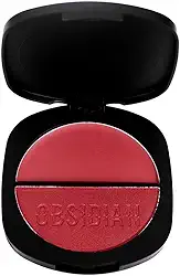 Blush Duo Gemini Obsidian Ruby Rose - Texturas Cremosa e Compacta, Acabamento Versátil e Natural, Longa Duração, 4,7g (OG1)