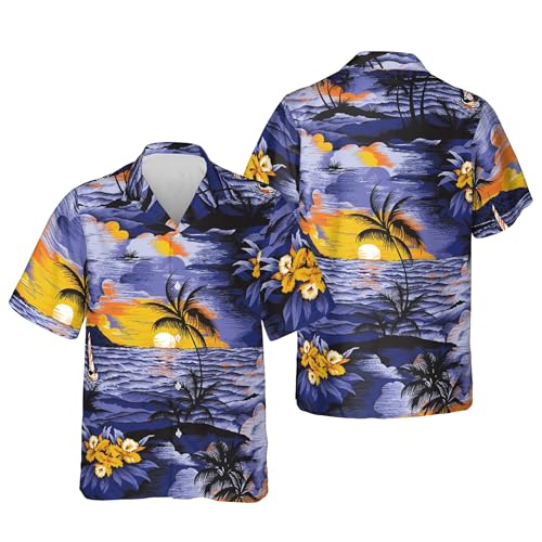 Image of Men's Hawaiian Wrinkle Free Short Sleeve Button Down Funny Tropical Floral Beach Vacation Shirt