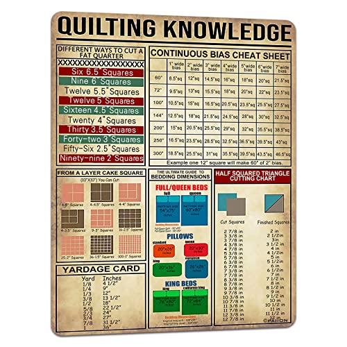 PAIION Quilting Knowledge Art Wall Decor Retro Metal Signs How