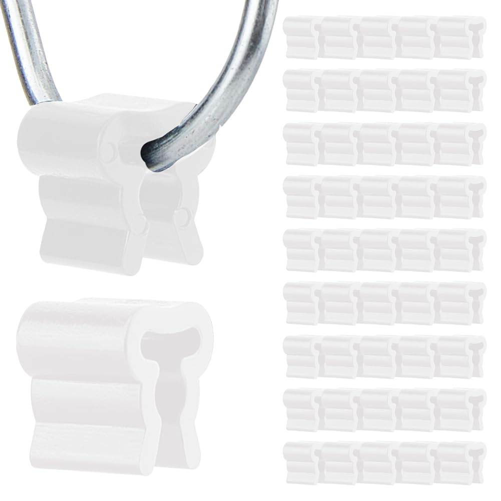 SUPERFINDINGS 50Pcs Plastic Peg Hook Stoppers White Inventory Control Clips 12.5x11.5mm Pegboard Accessories by ClipStrip for Retail Shelves Jewelry Display Racks Supermarket Rack