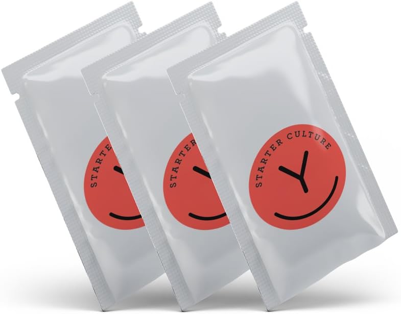 Plain Yogurt Starter Culture Blend with Authentic Bulgarian Lactobacillus Bulgaricus. (3 Pack)