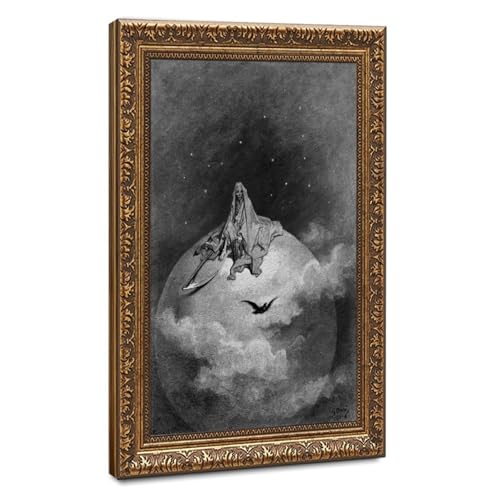 Toile Le Corbeau de Gustave Doré : un cadre suspendu idéal pour personnaliser votre bureau
