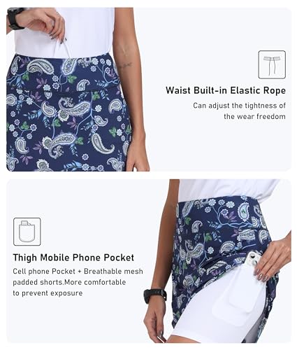 Image of MoFiz Women's 20 inch Knee Length Golf Skorts Athletic Skirts Summer Casual Active Workout Sports Tennis Skirt with 4 Pockets