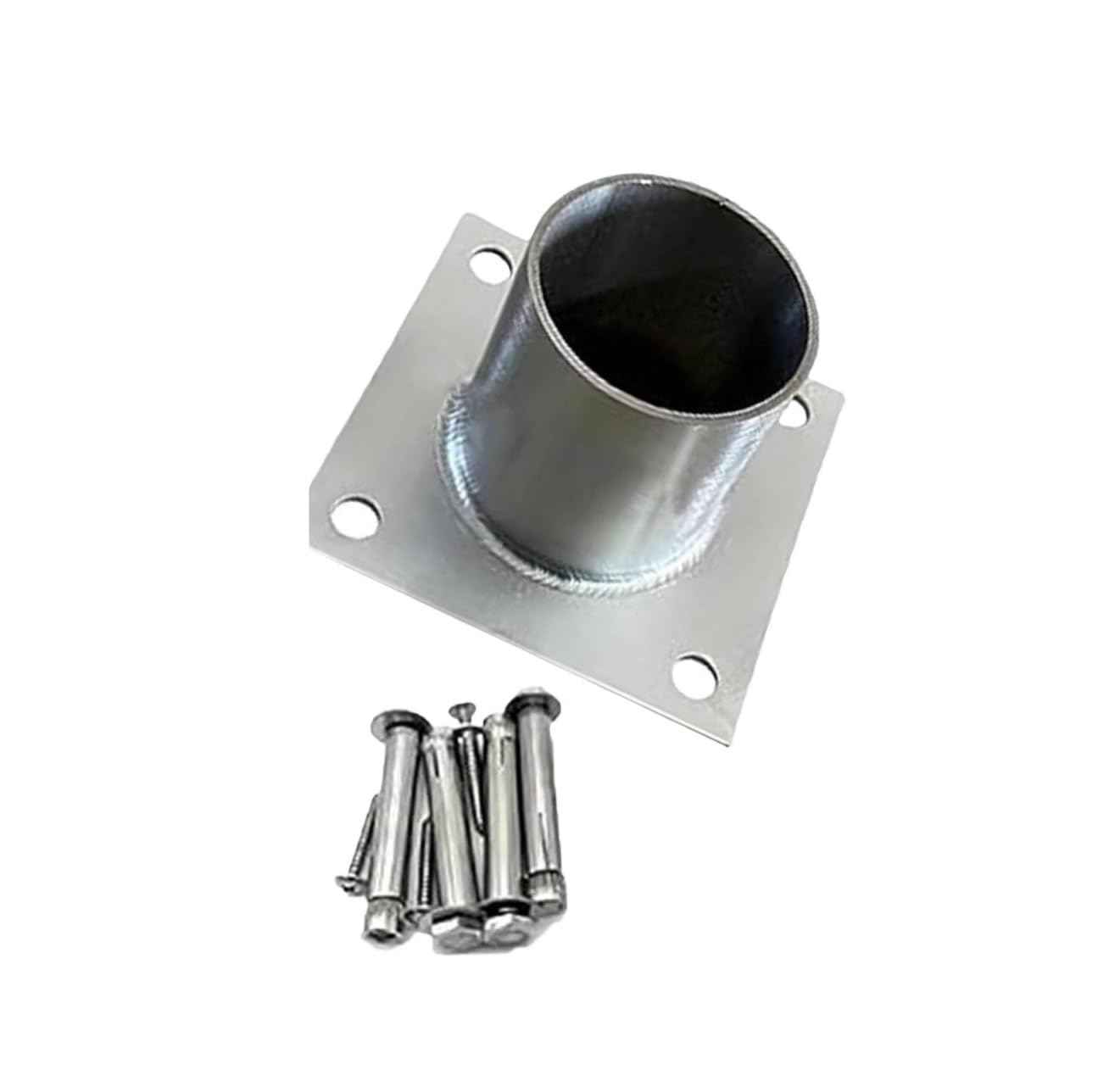 Uquwcuxfi One Color Stainless Steel Round Post Base Anchor - 2.4 To 8 Inch Flange For Railings, Fences, And Mailboxes(6Pcs 8Inx4.7in)