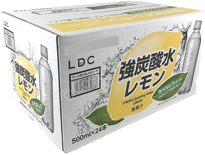 Amazon.co.jp: LDC 強炭酸水 レモン 500ml 24本 ラベルレス 国産 炭酸