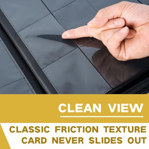 Image of 1000+ Pockets Trading Card Binder, 16-Pocket Card Ablum Compatible with MTG,Sports Cards & Other Standard Size Trading Cards (Yellow)