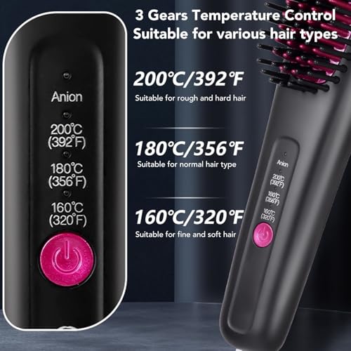 Peine alisador portátil con 3 niveles de temperatura miniatura 4