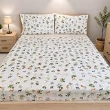 FOCARIS HOME Sabanas 160x200 set 4 piezas Microfibra estampado SAVANNA | Juego de sabanas 160 x 200 encimera + bajera 30cm grosor + 2 fundas almohada juego sabanas 160 x 200 BEIGE packaging regalo