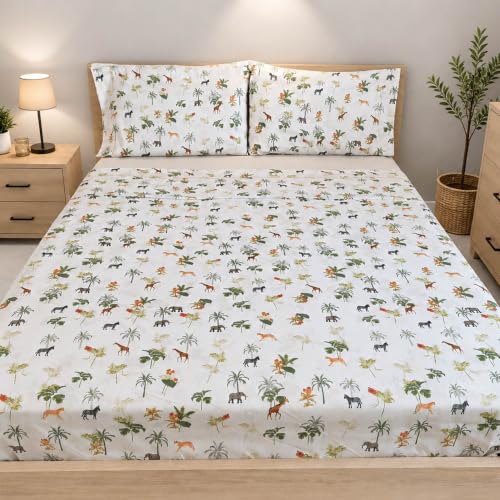 FOCARIS Home Sabanas 160x200 Set 4 Piezas Microfibra Estampado Savanna
