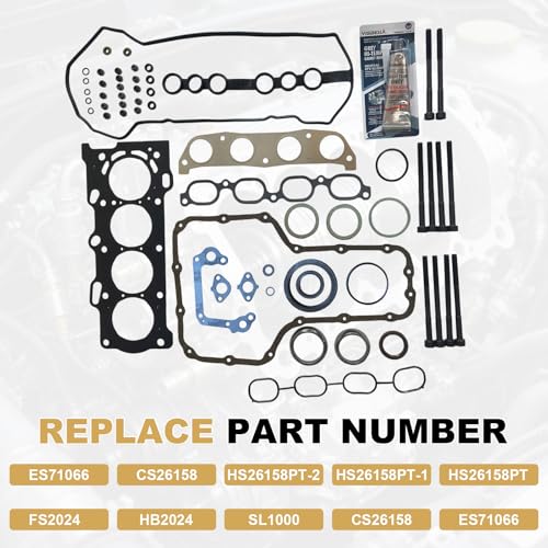 Image of Partsflow HS26158PT Engine Cylinder Head Gasket Bolts Set Compatible With Chevy Prizm, Pontiac Vibe, Toyota Celica Gt Corolla 1.8L 110CID L4 DOHC, (16 VALVE), ENG. CODE inch1ZZFE inch
