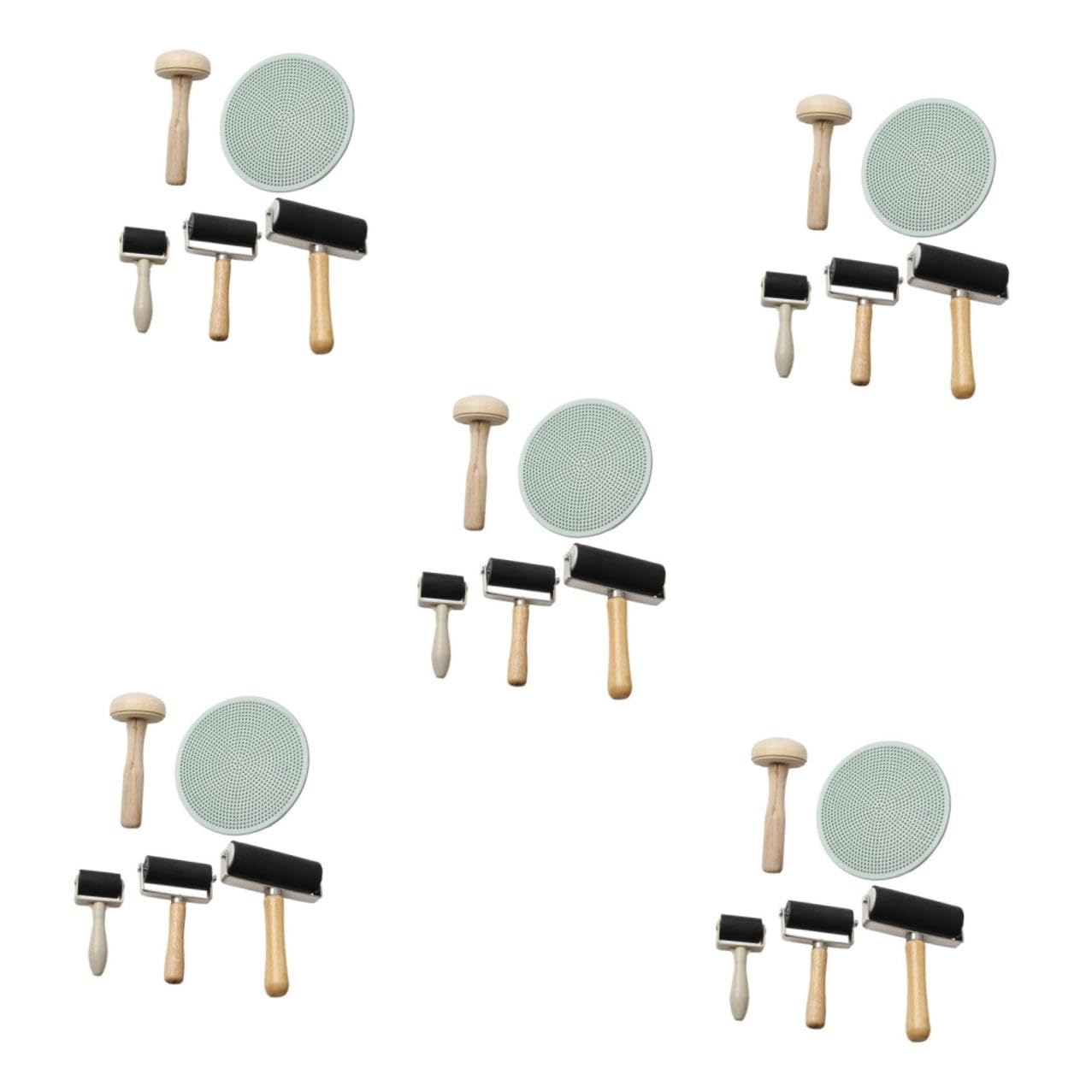 25 Stück Teiliges Druckwalzen-Set aus Gummi und Holz Ergonomisch Leichter Stempelroller für Linoldruck Bastelprojekte und Künstlerisches Drucken Langlebig und Vielseitig für