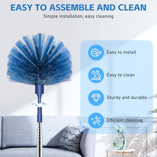 Image of SetSail Cobweb Duster with Extension Pole, Retractable Dusters for Cobweb Cleaning 81-inch Long Handle Ceiling Fan Spider Web Brush for Outdoor Indoor High Ceilings