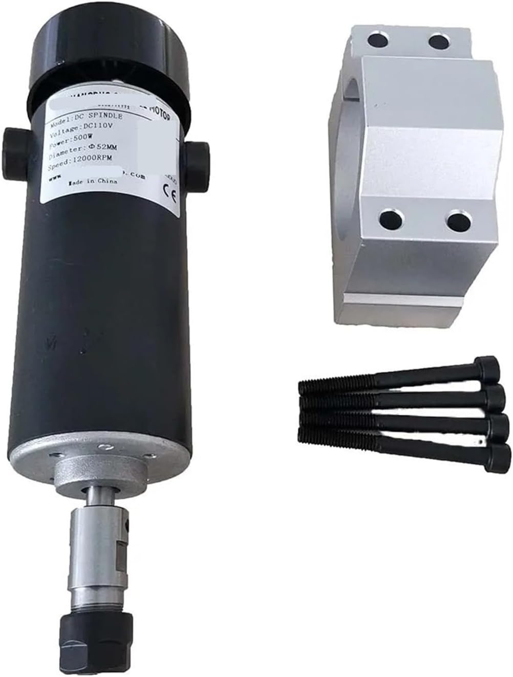 500w ER11 chuck 52MM diameter DC small 0.5kw air-cooled spindle motor(500W ER11)