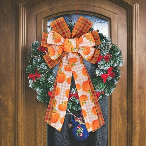 2 Pcs Imitation Fabric Lightweight Thanksgiving Theme Fall Bows for Wreaths - image 5