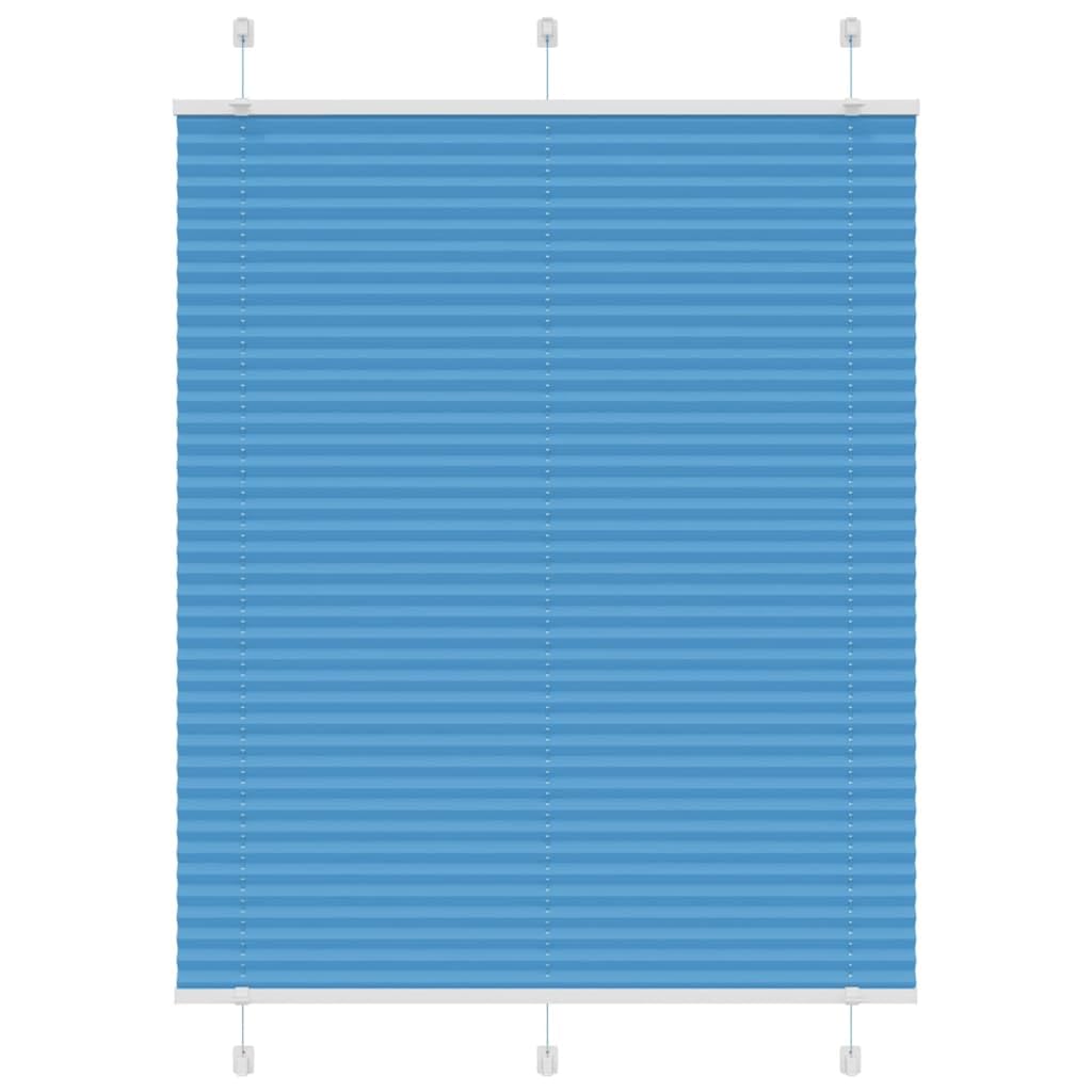 vidaXL Pleated Blind Blue 110x100 cm Fabric Width 109.4 cm Polyester, pleated window shade, pleated shade, concertina blind, plisse blind