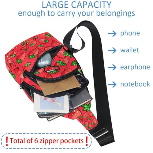 Mochila cruzada de fresa compacta para llevar todo al correr o viajar 5