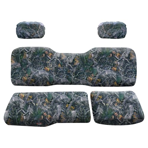 StarknightMT Full Back Seat Covers with Headrest Covers Compatible with Polaris Ranger 1000 / XP 1000 (2018-2027) Heavy-Duty UTV Bench Seat Protectors Camouflage