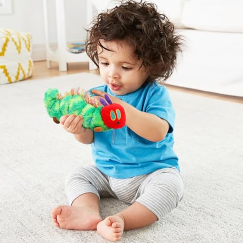 Umllpet Raupe Nimmersatt Kuscheltier, 25cm Kleine Raupe Weiche Plüschtier Baby Stofftier Spielzeug Geburtstag Geschenk für Kinder