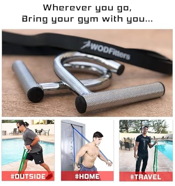 WODFitters Home Gym Handles - Portable Home Gym Workout Equipment for Resistance Bands - Full Body Workout Kit for Home and Travel - KX10 Handle Set (No Bands)