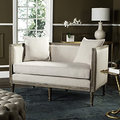 Safavieh Home Collection Leandra French Country Settee, Beige/Rustic Oak #TOP8