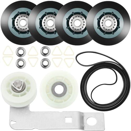 Upgraded 4392067RC Dryer Repair Kit 4392067 Dryer Maintenance Kit with WPW10314173 Drum Roller & 661570V Belt & 279640 Idler Pulley&279640 dryer idler Suitable for maytag kenmore whirlpool Dryers