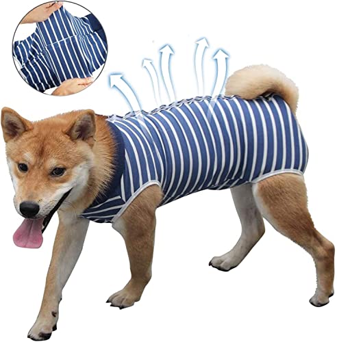 Image of Dog Surgery Recovery Suit,Prevent Licking Dog Onesie Protective Bodysuits for Abdominal Wounds Recovery Shirt After Surgery for Female Male Pet (Blue, S(Back 11.42 inch-Chest 13-16 inch))