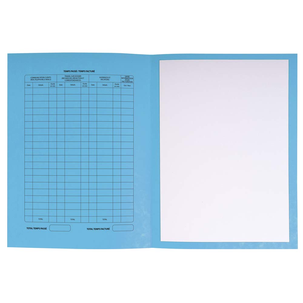 EXACOMPTA Pack 25 chemises Avocats Imprimées Procédure 25x32 cm 265g Bleu
