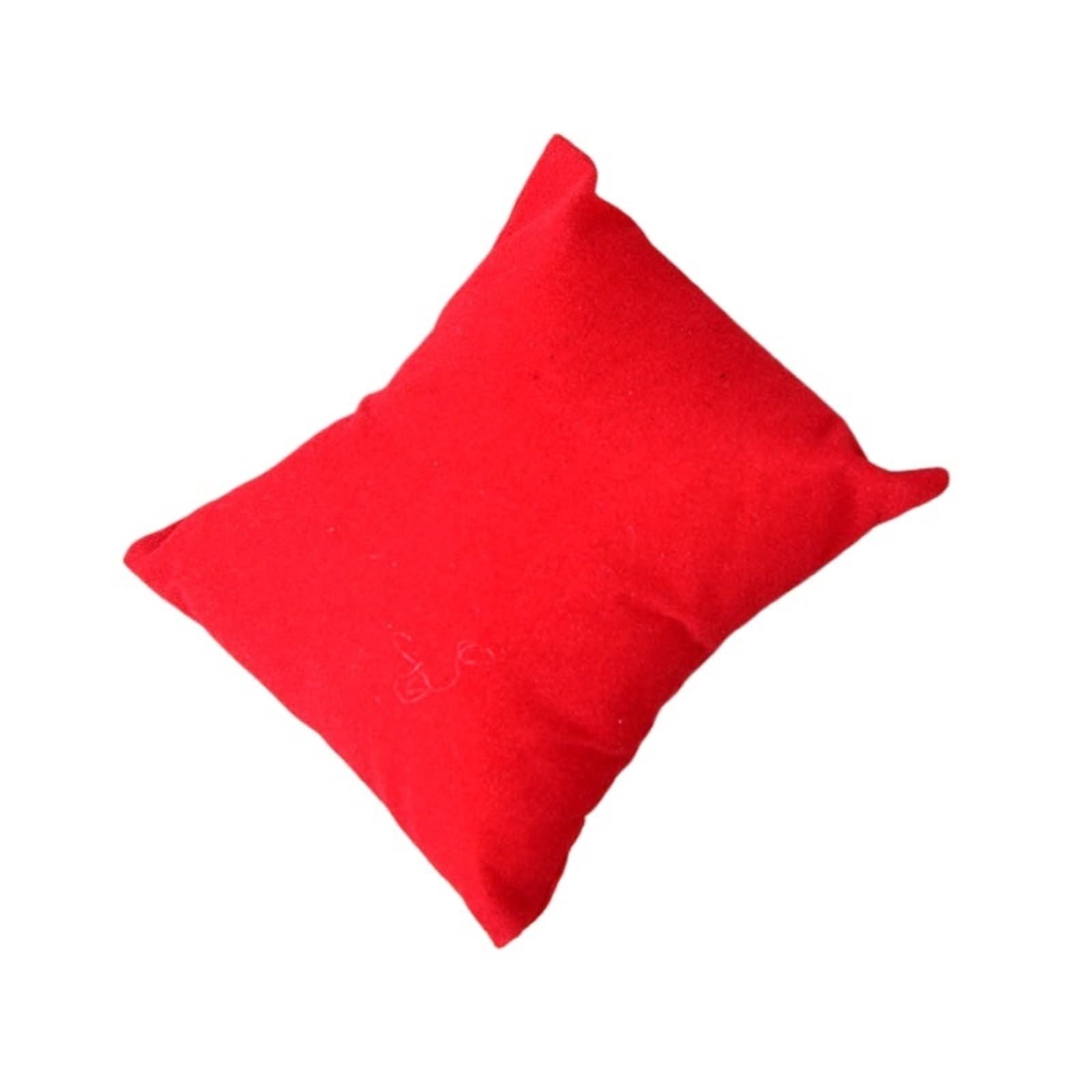 WUYXTO 10pcs PU Or Velvet Leather Bracelet Watch Pillow Jewelry Boxes Display Pillows Showcase For Packaging(Red)