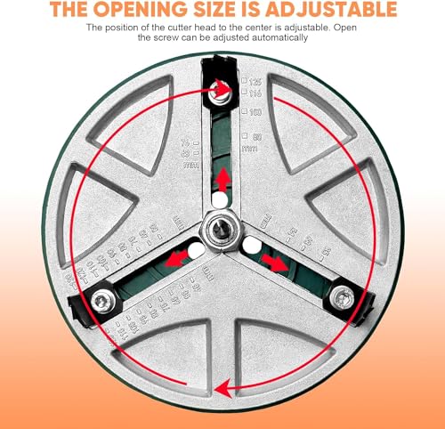 Image of AASONS 45 to 130mm Adjustable Diameter Punching Saw Tool For Drilling, Adjustable Hole Saw, Wood Working Tools Hole Punch, Round Hole Opener Tool, With 3 Teeth Pieces