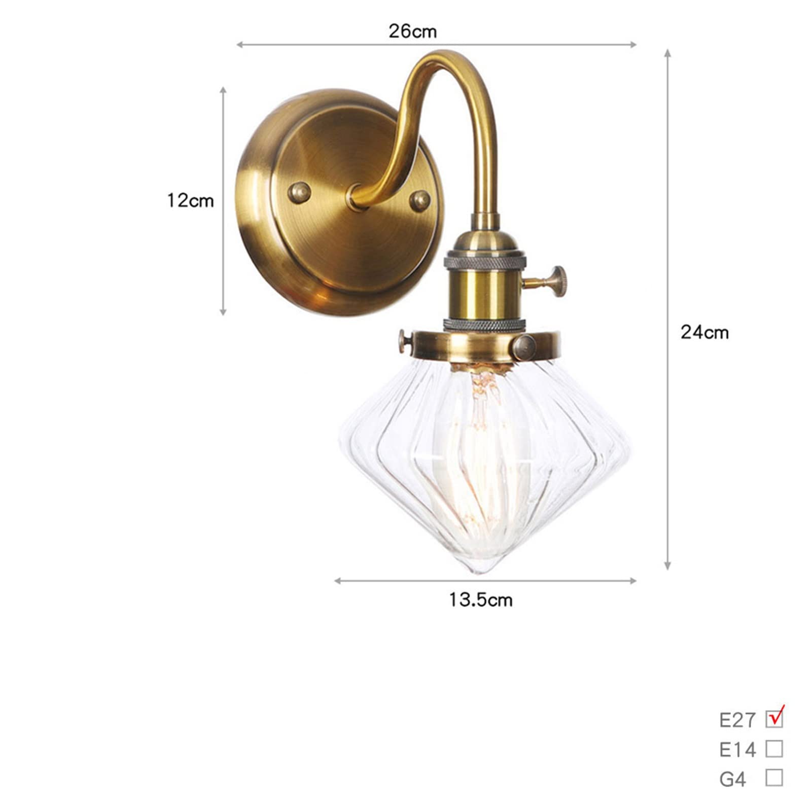 Kinkiety i kinkiety przemysłowe Vintage Kinkiet Lampa ścienna z nachylonym słupkiem Prosta lampa ścienna z owalną kopułą Biały szklany klosz mleczny Oświetlenie ścienne