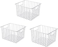 Vista 8 de Slideep Cestas de alambre para congelador, cesta de almacenamiento con asas, almacenamiento de alimentos para armarios de cocina, despensa, armario