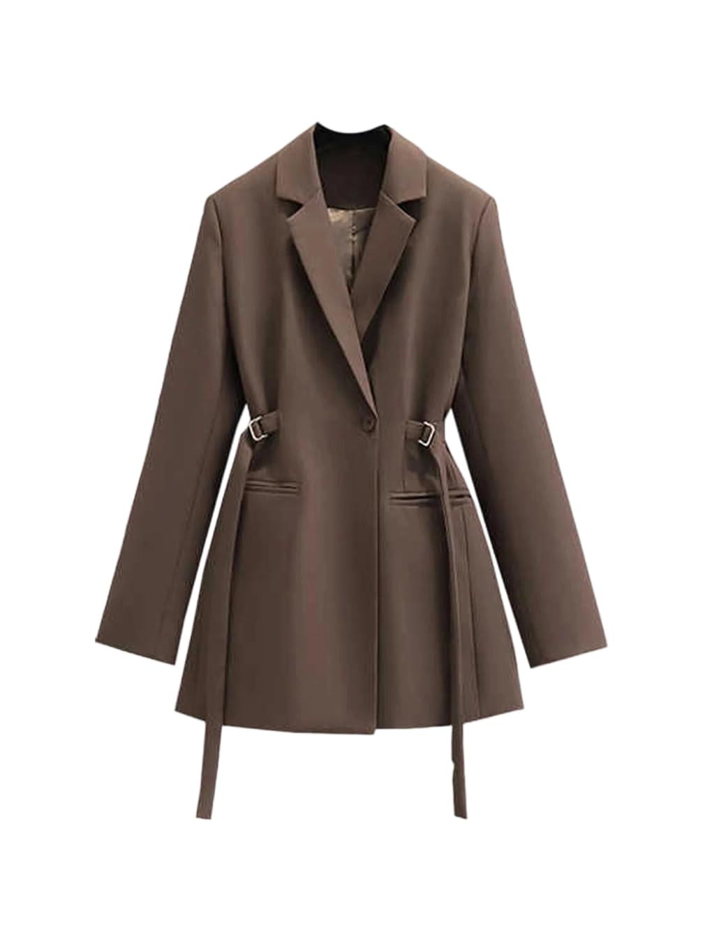 Womens Gothic Fitted Blazer Jacket Long Sleeve Oversize Suit Coat Vintage Outerwear