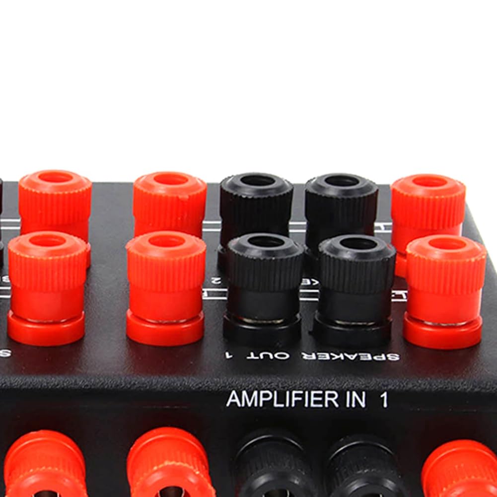 Mini 2-IN-4-OUT Stereo Audio Selettore Amplificatore Switcher Box Speaker Splitter SP-24B Altoparlante Selettore Box Durevole Facile da Usare