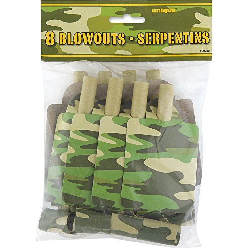 Camo Party Blowers, 8ct