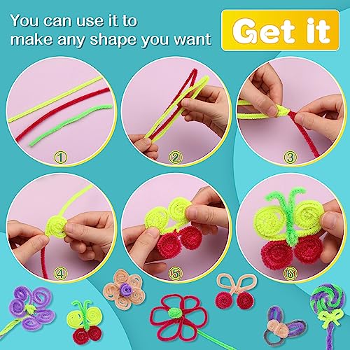 Image of 100 PCS Pipe Cleaner Craft Light Green Pipe Cleaners Bulk, Chenille Stem | Fuzzy Sticks Pipe Cleaner for Crafts Festival Home Decorations