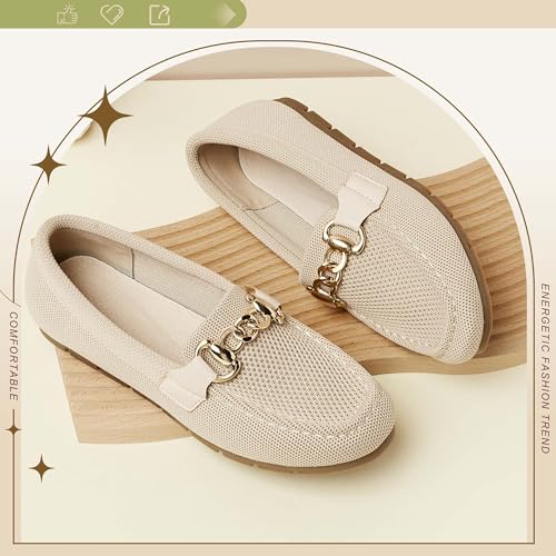 Image of ABEJOJO Women's Loafer Shoes, Comfortable Slip on Casual Flat Penny Shoes for Walking, Driving, Dressy