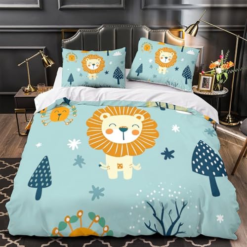Housse de couette haute qualité Super King 260x220 parure lit chic Le Lion Douce