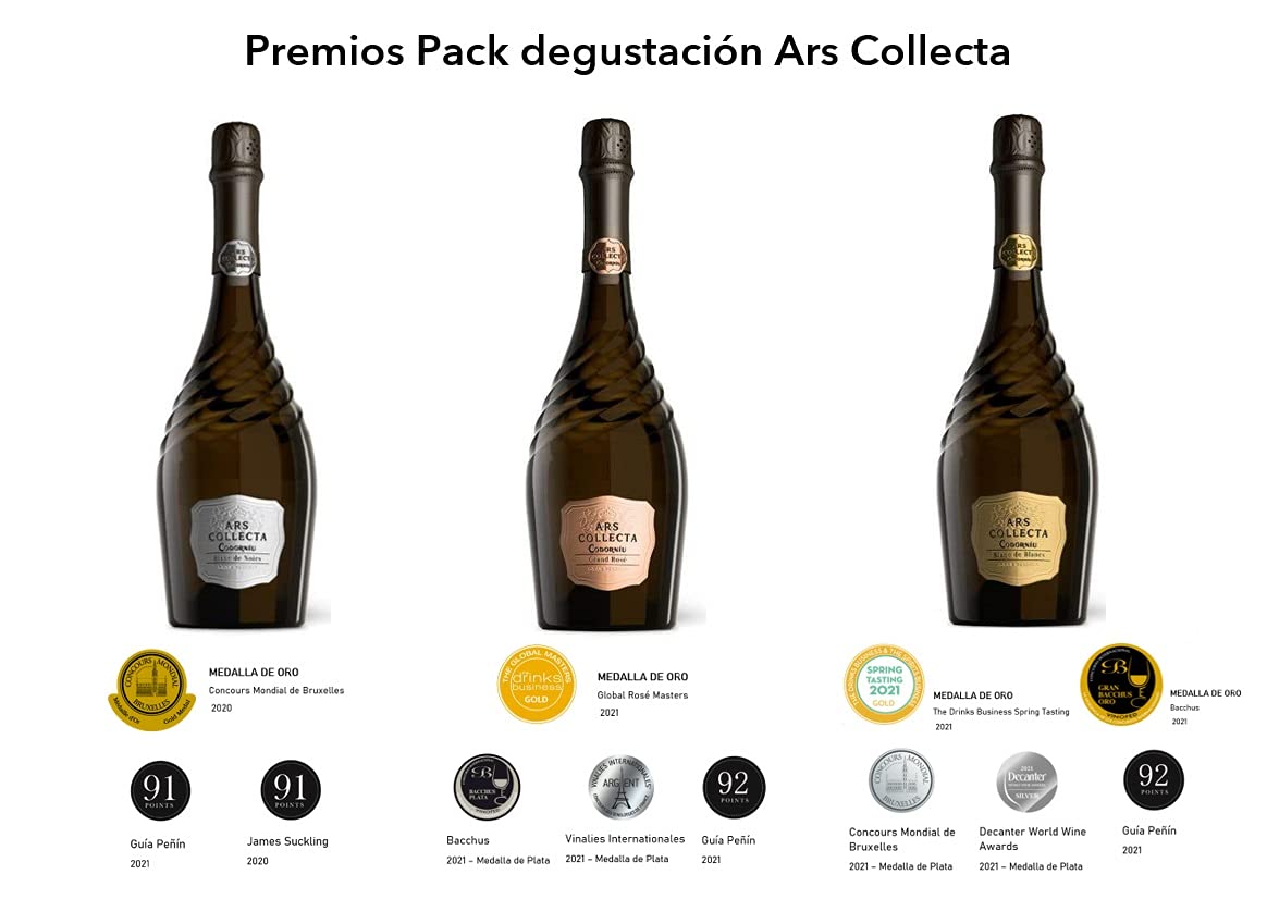 Pack x3 Cava Codorníu Ars Collecta Gran Reserva (Blanc de Blancs + Blanc de Noirs + Grand Rosé) – 3botellas 75cl