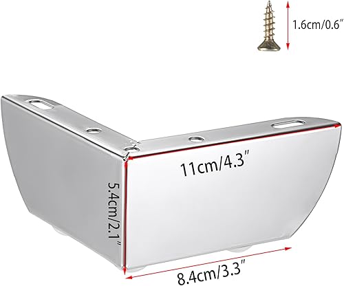 Miniatura 3 de OwnMy 4 patas de metal para muebles, patas de sofá plateadas de 2 pulgadas, patas otomanas modernas, patas de mesa de café, elevadores de silla de