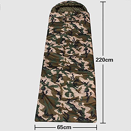 Jianghuayunchuanri Comfortable Sleeping Bag Outdoor Camping Winter Thick Heat Camouflage Sleeping Bag Single Sleeping Bag Indoor and Outdoor Activities (Colour: Camouflage, Size: 220 x 65 cm) - Image 8